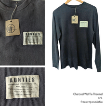 Load image into Gallery viewer, Aunties, N/T Universal Collective Upcycled Waffle Long Sleeve Thermal Tshirt (Optional Crop)