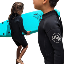 Load image into Gallery viewer, 2.5mm Black Onyx Ultrasoft Baby, Toddler, and Kids Yamamoto Long sleeve Shorty Wetsuit