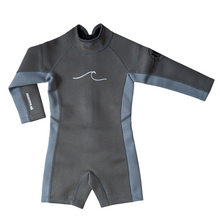 Load image into Gallery viewer, 1.5mm Ultrasoft Baby, Toddler and Kids Long Sleeve Shorty Wetsuit