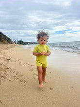 Load image into Gallery viewer, 2.5mm Sunny Yellow Ultrasoft Baby, Toddler, and Kids Yamamoto Shortsleeve Shorty Wetsuit