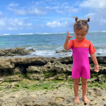 Load image into Gallery viewer, 2.5mm Ultrasoft Hua Neoprene Short Sleeve Springsuit Wetsuit for Babies + Toddlers