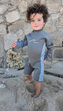 Load image into Gallery viewer, 1.5mm Ultrasoft Baby, Toddler and Kids Long Sleeve Shorty Wetsuit
