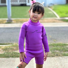 Load image into Gallery viewer, 2.5mm Ultrasoft Baby, Toddler, and Kids Yamamoto Longsleeve Shorty Wetsuit