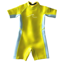 Load image into Gallery viewer, 1.5mm Ultrasoft Baby, Toddler and Kids Neoprene Shortsleeve Springsuit Shorty Wetsuit