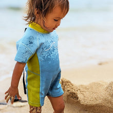 Load image into Gallery viewer, 1.5mm Ultrasoft Baby, Toddler and Kids Neoprene Shortsleeve Springsuit Shorty Wetsuit