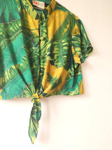 Vintage Aloha Tie Crop Tops