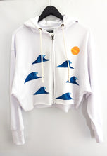 Load image into Gallery viewer, Sun Salutation White Crop Hoody